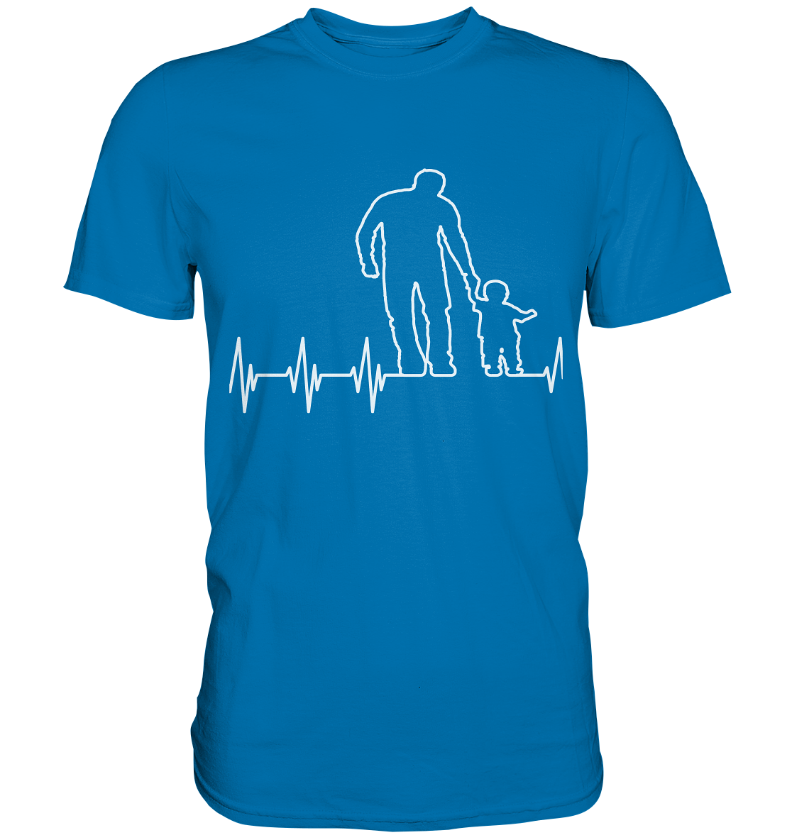Vater und Sohn Freundschaft Herzschlag Herren Premium Shirt