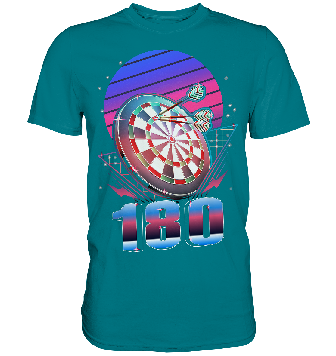 Vaporwave Dart Dartscheibe 180 Darts T-Shirt