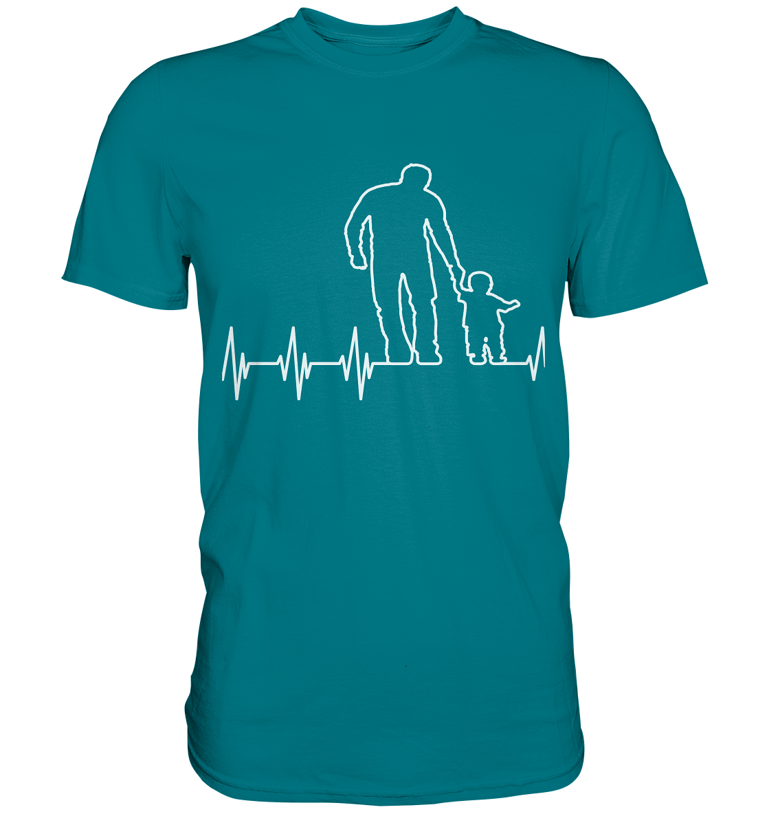 Vater und Sohn Freundschaft Herzschlag Herren Premium Shirt