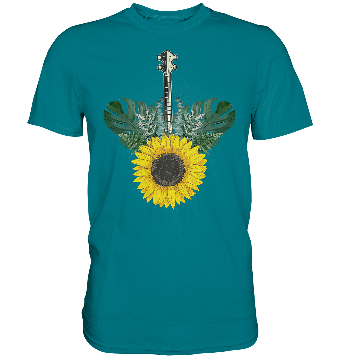 Ukulele Sonnenblumen T-Shirt Garten Hawaii Motiv Gärtner Geschenk