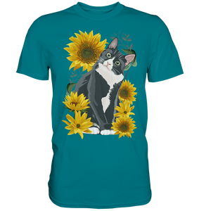 Sonnenblumen Katze T-Shirt Lustiges Garten Geschenk Gärtner