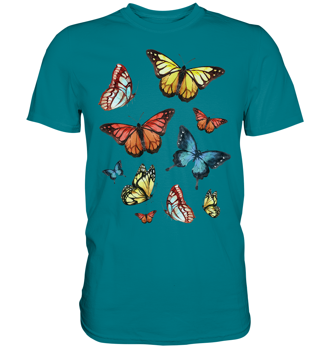 Frauen Bunte Schmetterlinge T-Shirt