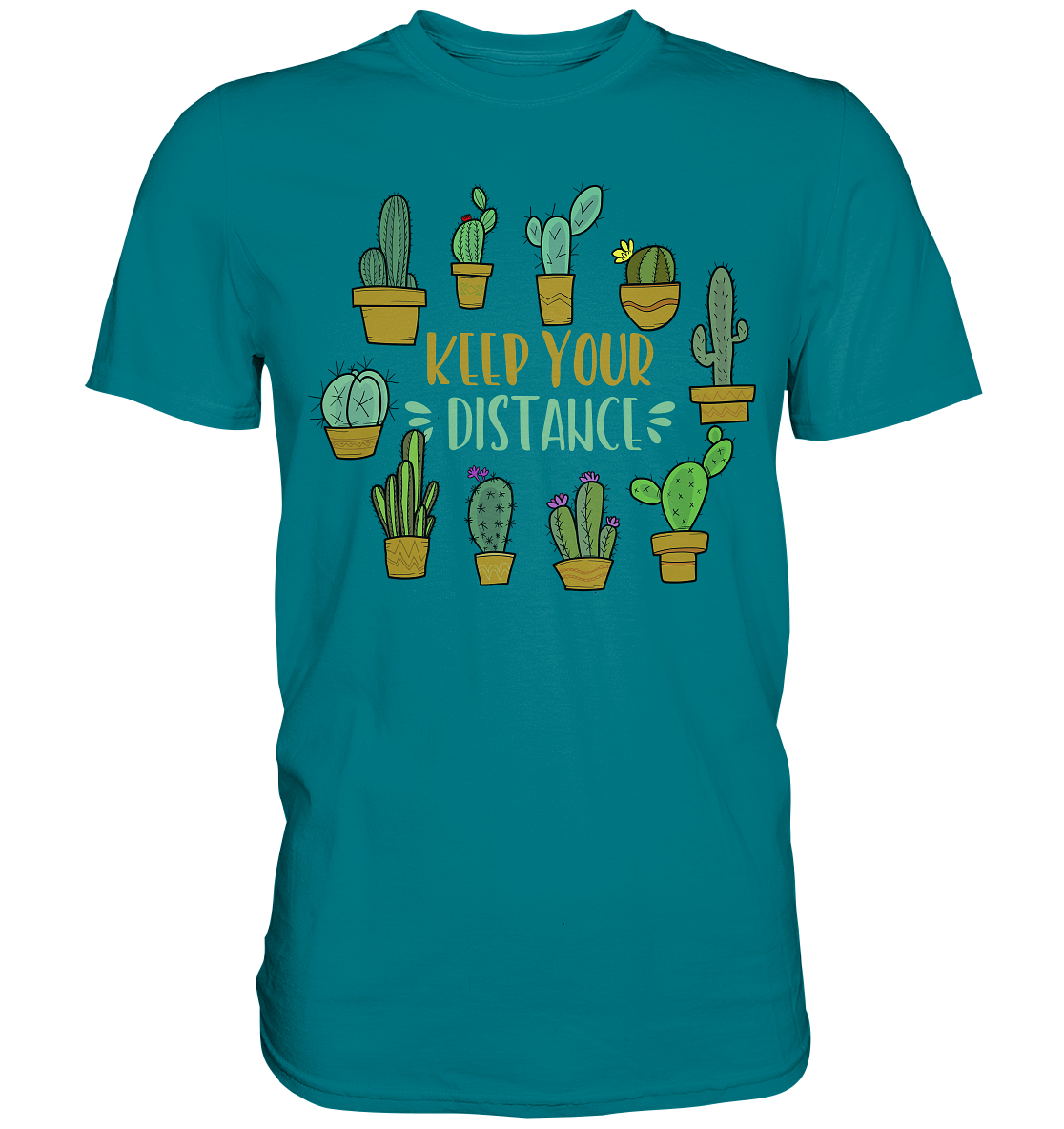 Abstand Halten Lustiges Kaktus T-Shirt