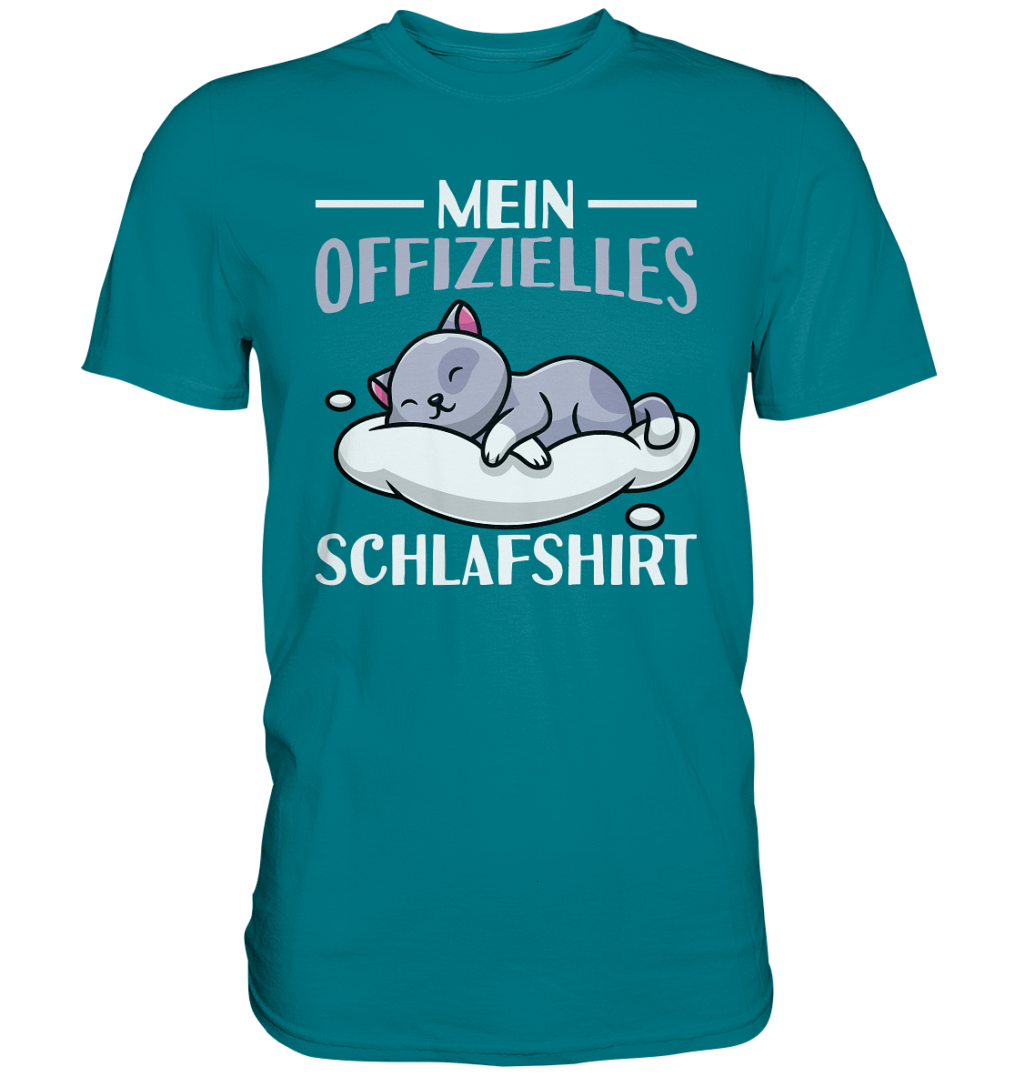 Offizielles Schlafshirt Nachthemd Schlafanzug Pyjama Schlafen Katze T-Shirt