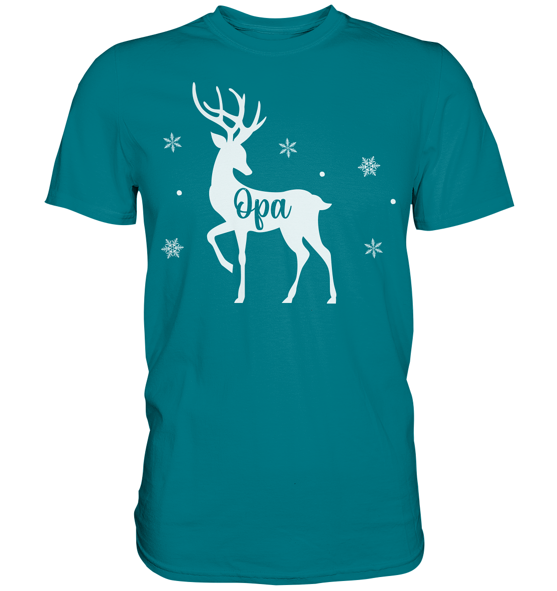 Opa Rentier Weihnachtsoutfit Xmas Schneeflocken Weihnachten T-Shirt