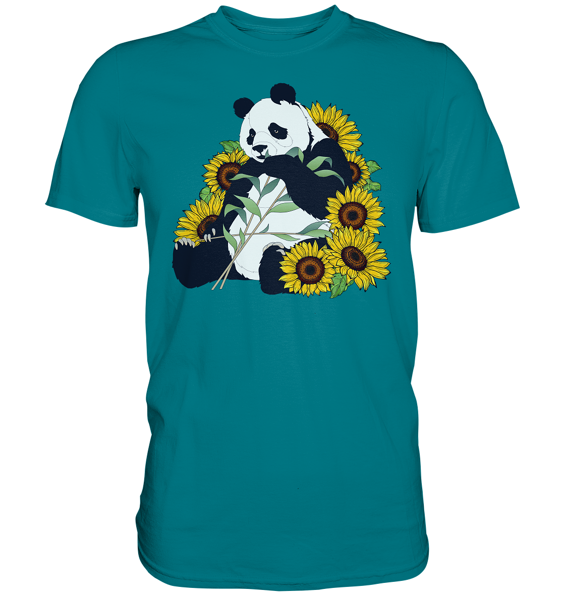 Panda Sonnenblumen T-Shirt Garten Motiv Gärtner Geschenk