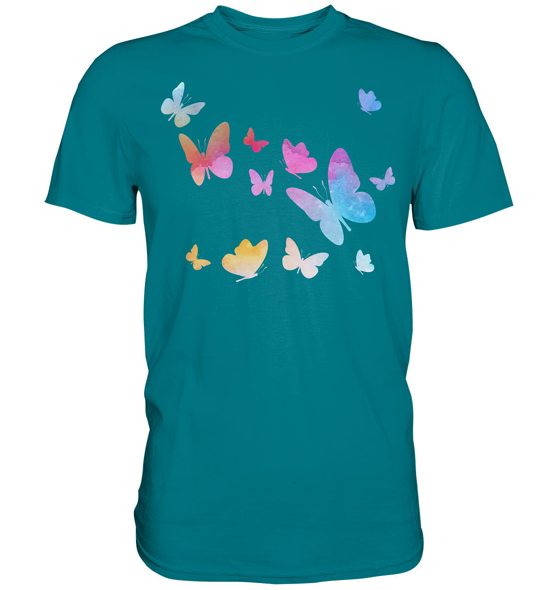 Aquarell Farbenfrohe Schmetterlinge T-Shirt
