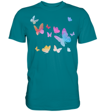 Laden Sie das Bild in den Galerie-Viewer, Aquarell Farbenfrohe Schmetterlinge T-Shirt

