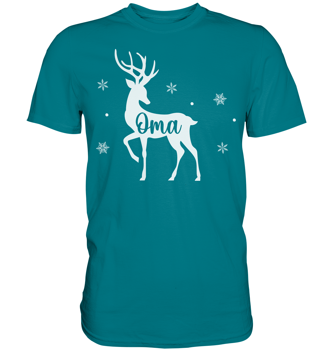 Oma Rentier Weihnachtsoutfit Xmas Schneeflocken Weihnachten T-Shirt