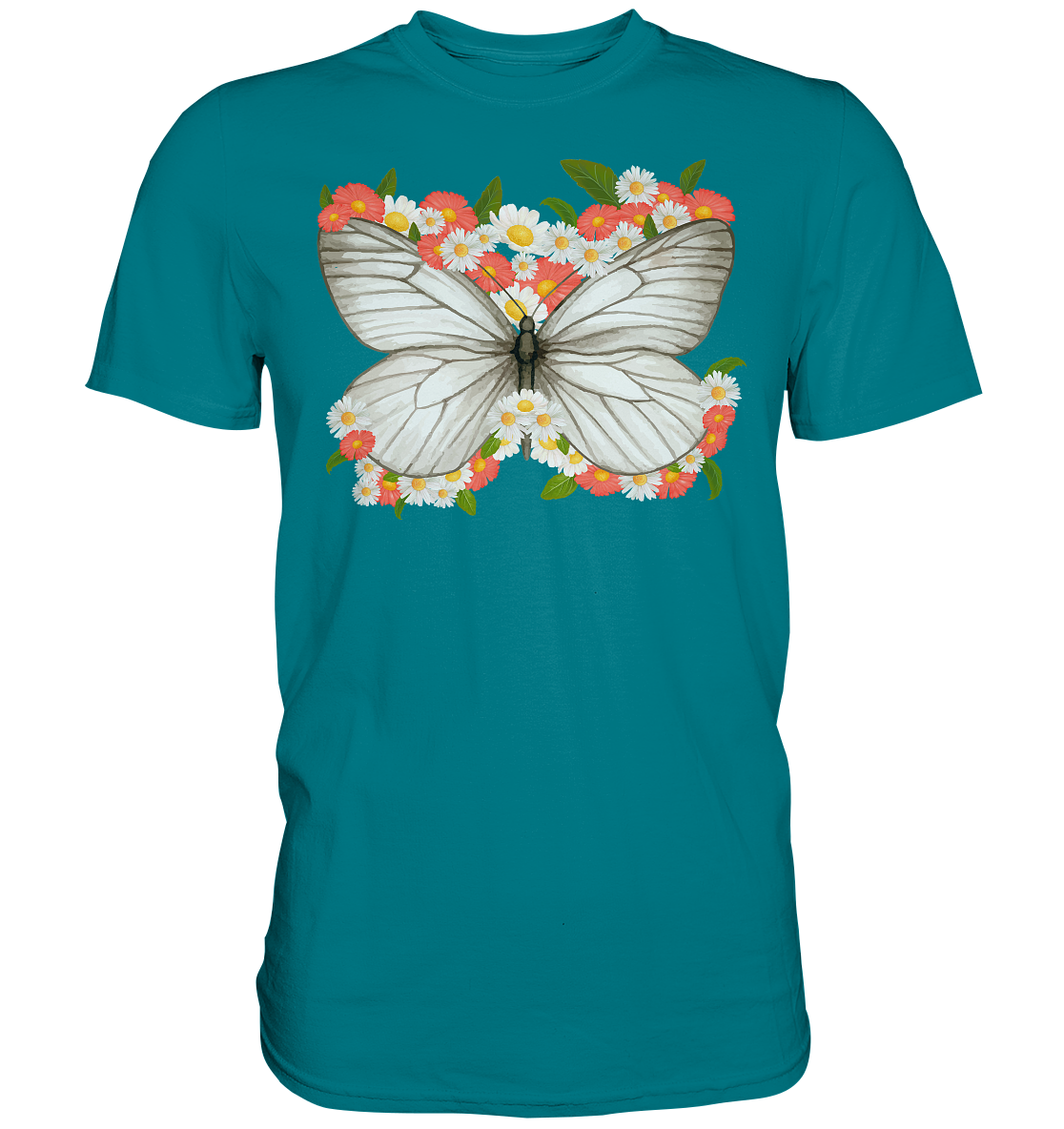Frauen Blumen Schmetterling T-Shirt