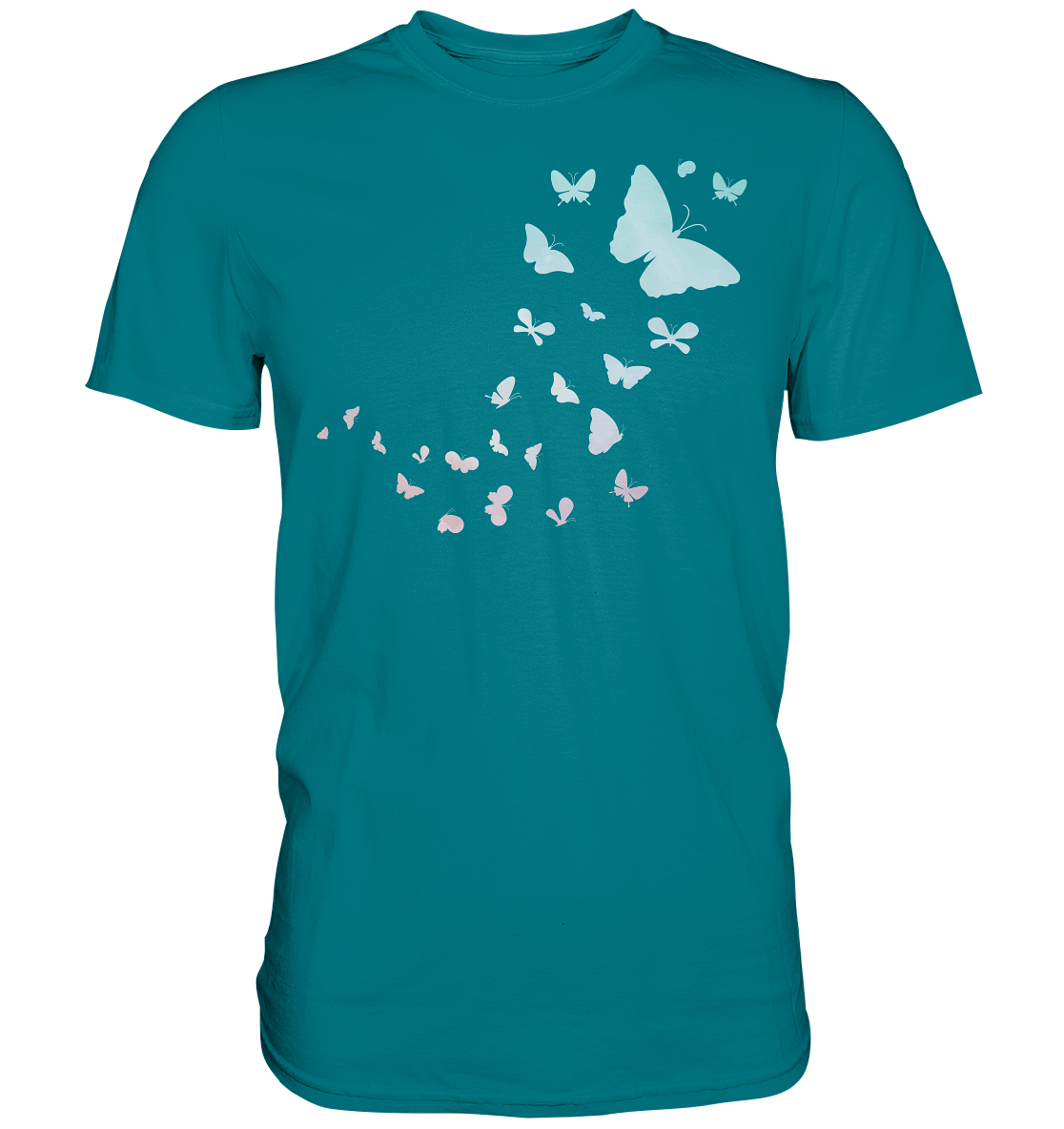 Frauen Pastel Bunte Schmetterlinge T-Shirt
