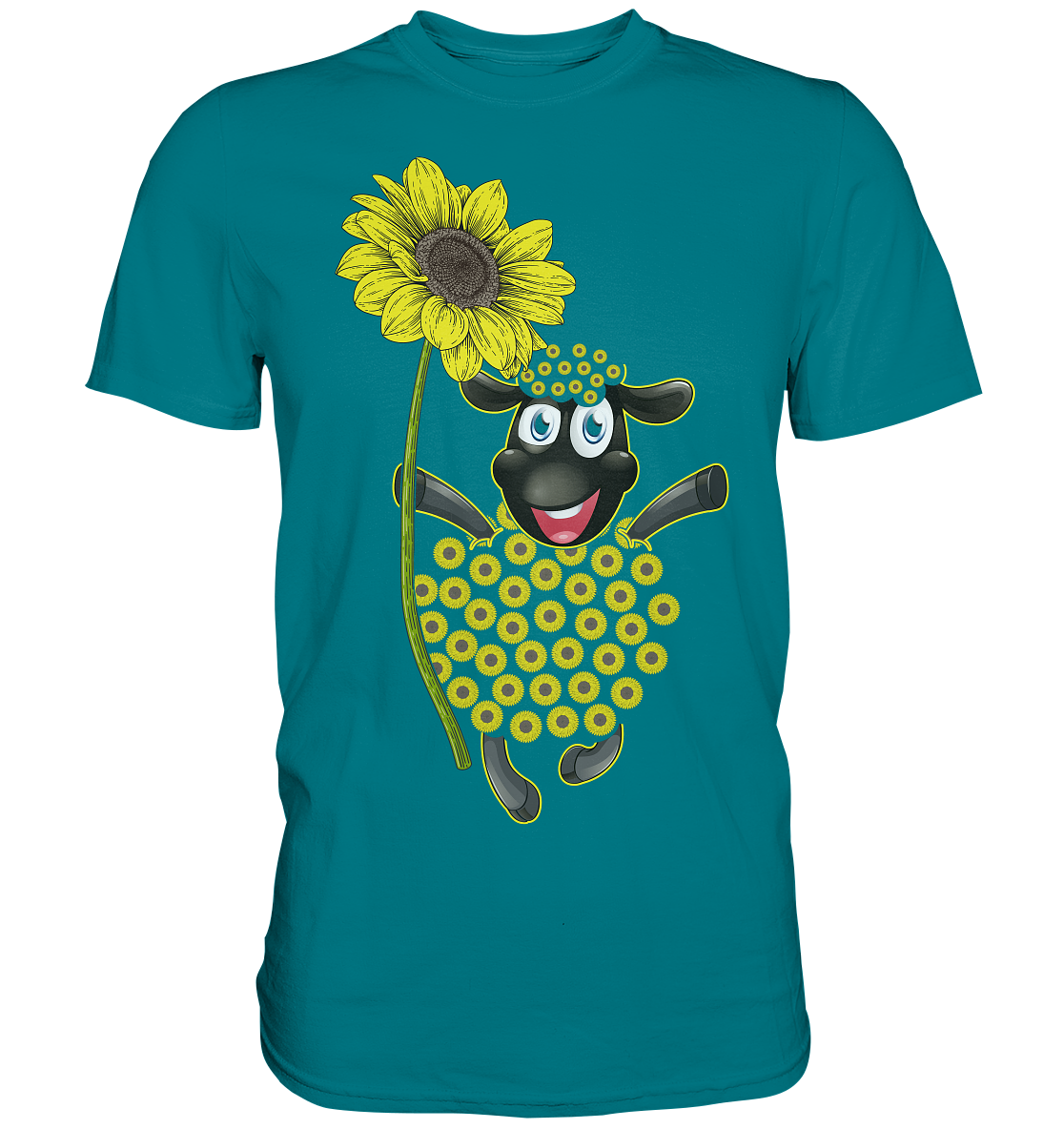 Schaf Sonnenblumen T-Shirt Lustiges Gärtner Geschenk Garten