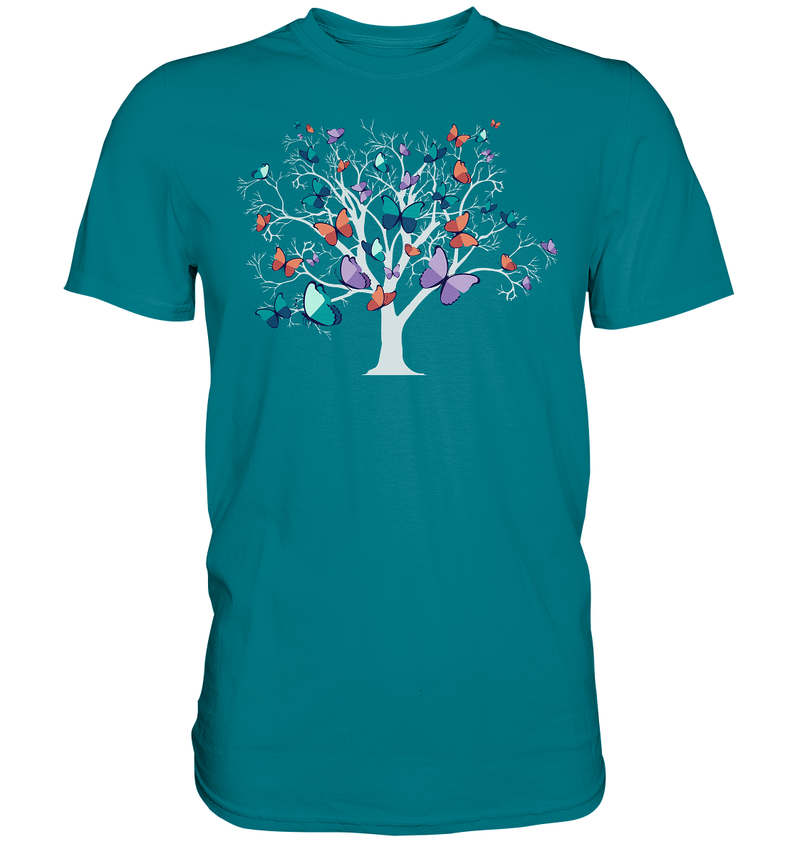 Frauen Bunter Schmetterling Baum T-Shirt