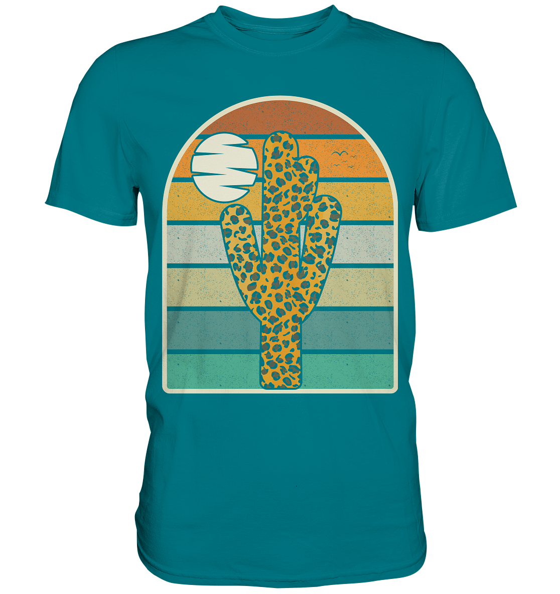 Kaktus Leopard Retro Pflanzen T-Shirt