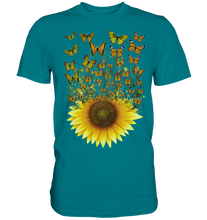 Laden Sie das Bild in den Galerie-Viewer, Frauen Sonnenblume Schmetterling T-Shirt
