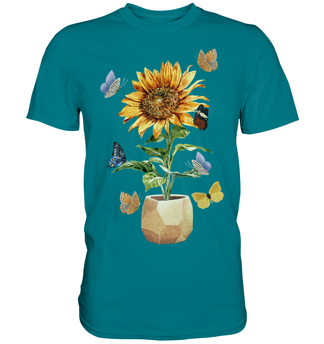 Schmetterling Sonnenblumen Shirt Gärtner Geschenk Garten