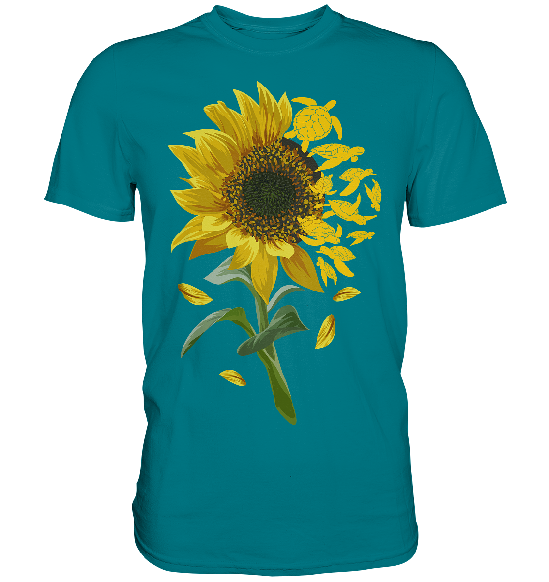Schildkröten Sonnenblumen T-Shirt Garten Motiv Gärtner Geschenk
