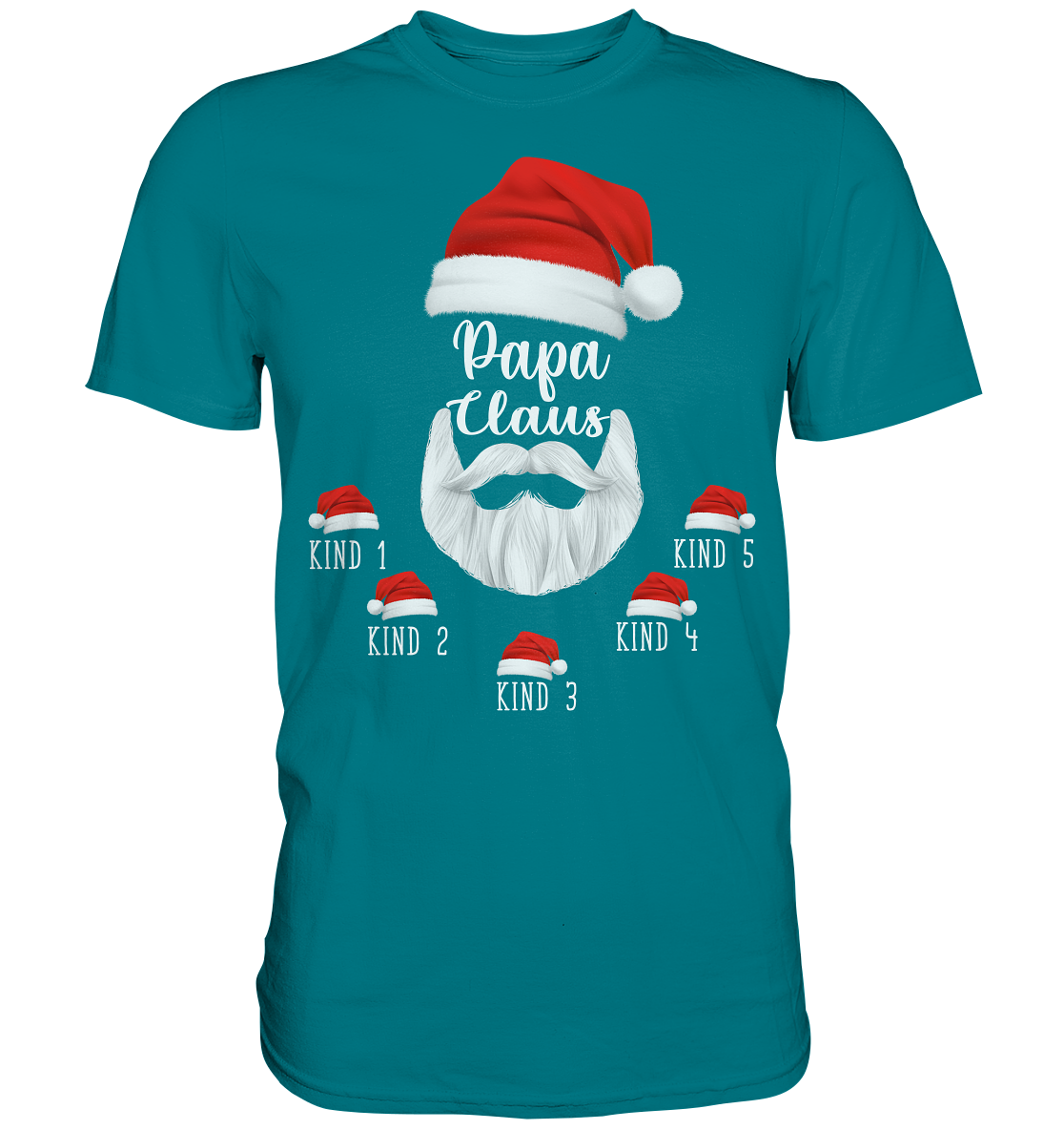 Papa Claus Weihnachten Familienvater Weihnachtsoutfit Personalisiertes T-Shirt