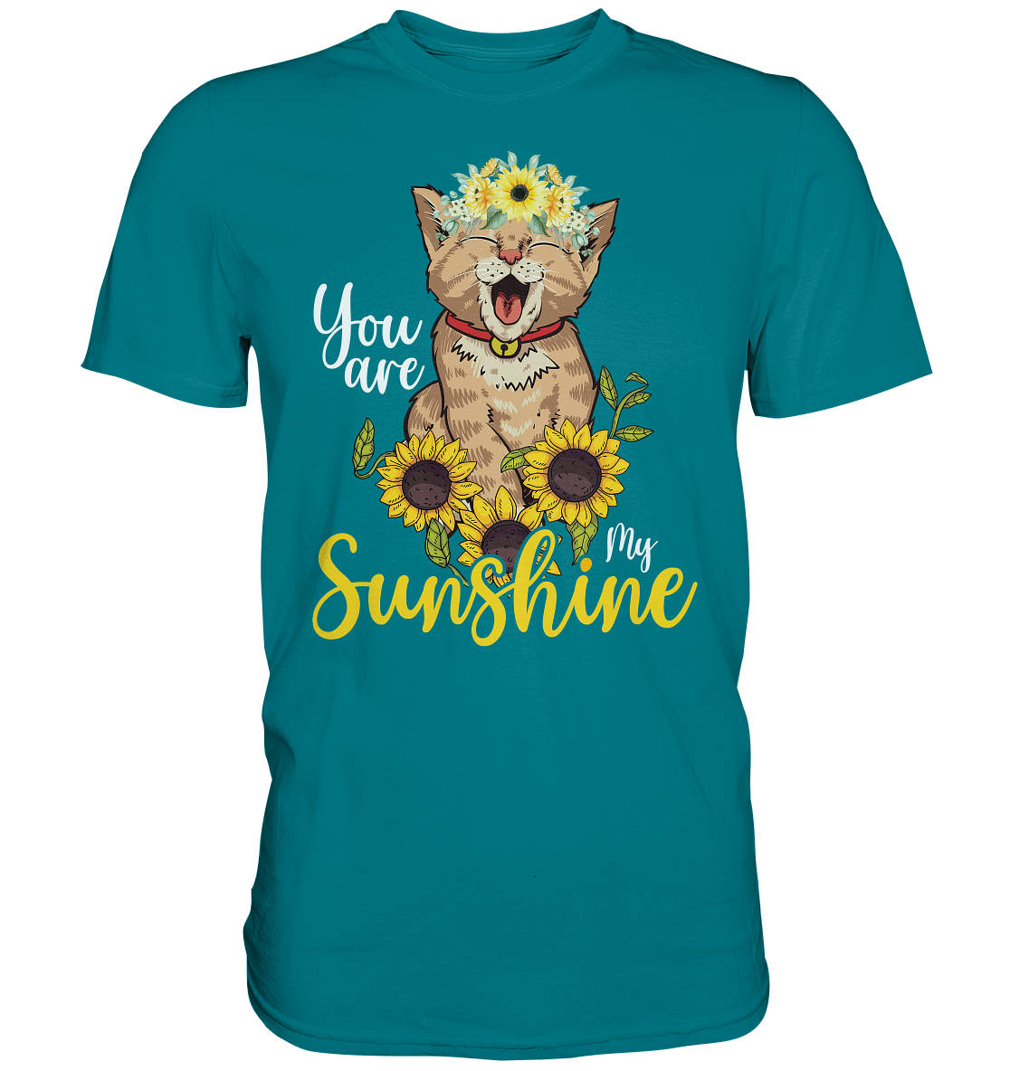 Katzenliebhaber Sonnenblumen Shirt Gärtner Katzen Geschenk Garten