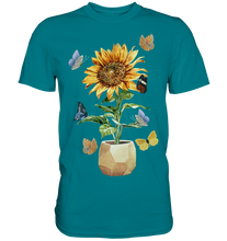 Laden Sie das Bild in den Galerie-Viewer, Frauen Sonnenblume Schmetterlinge T-Shirt
