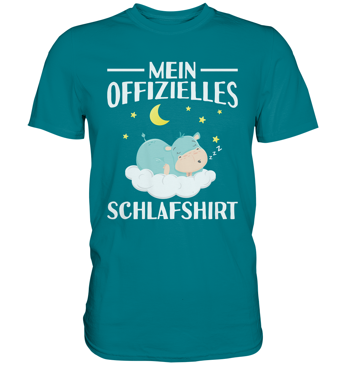 Offizielles Schlafshirt Nachthemd Schlafanzug Pyjama Nilpferd T-Shirt