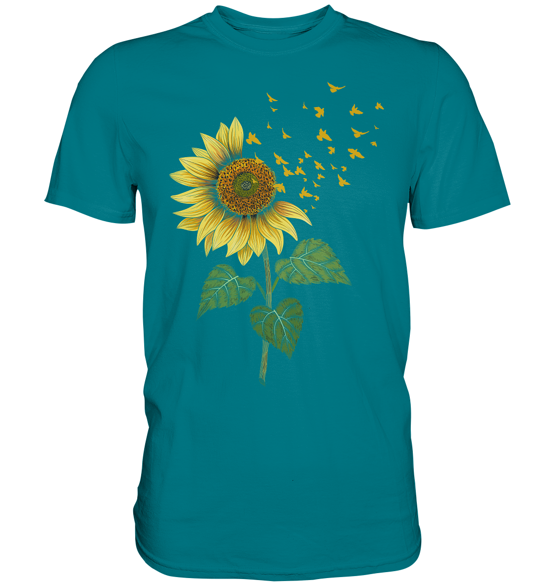 Vögel Sonnenblumen T-Shirt Garten Vogel Motiv Gärtner Geschenk