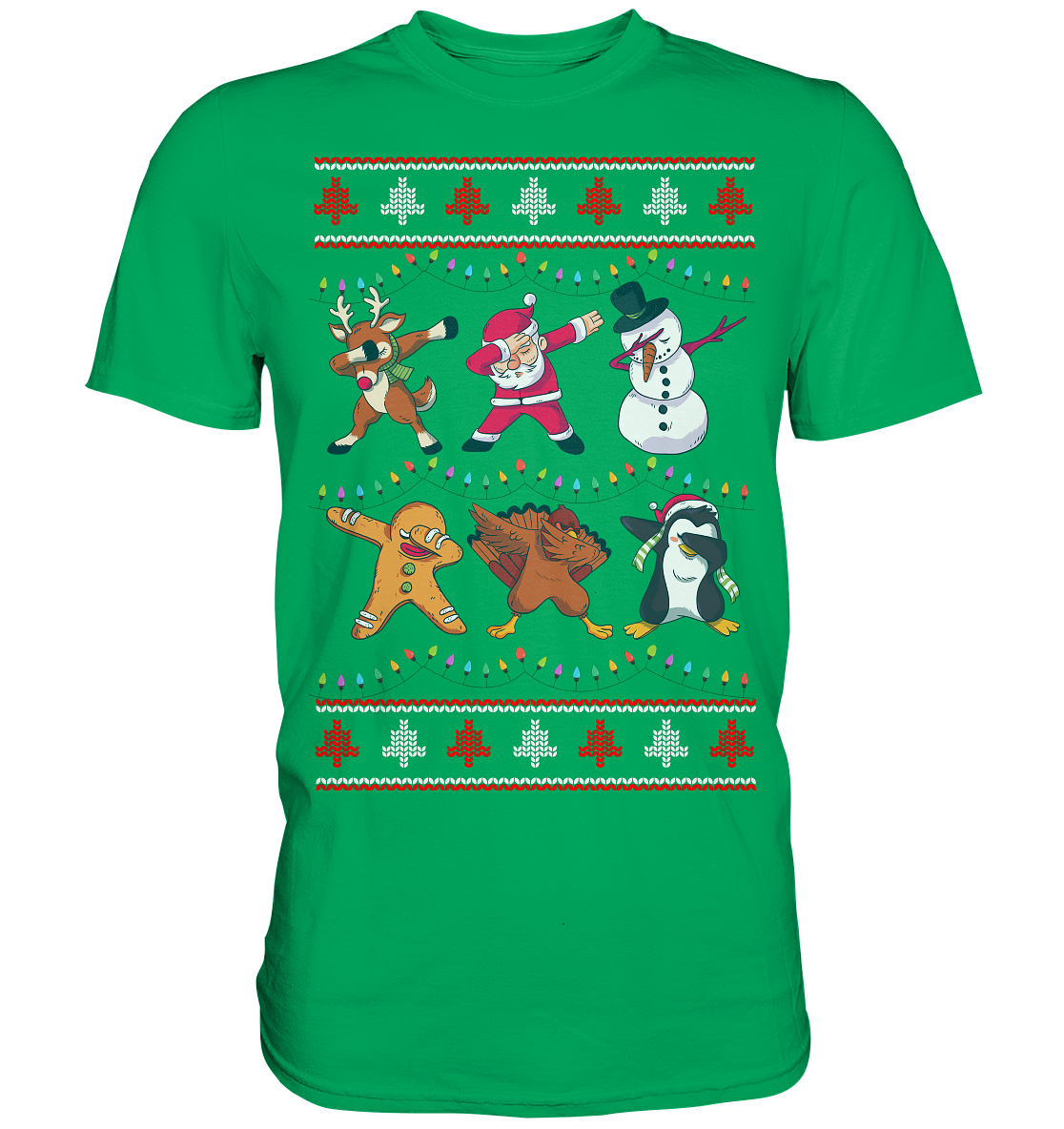 Dabbing Rentier Santa Schneemann Pingiun Weihnachten T-Shirt