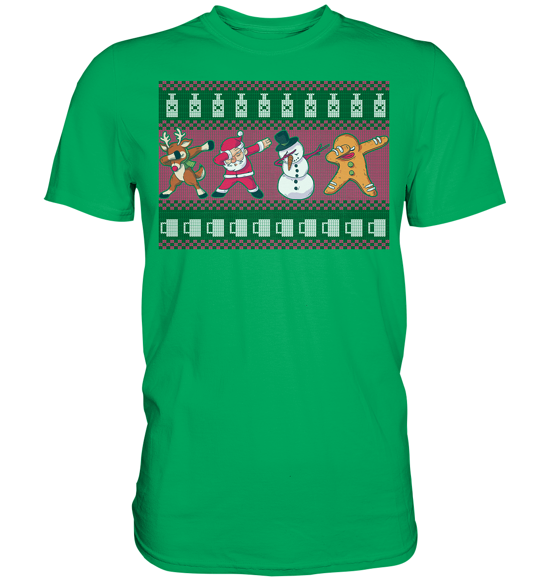 Dabbing Rentier Weihnachtsmann Schneemann Lebkuchen T-Shirt