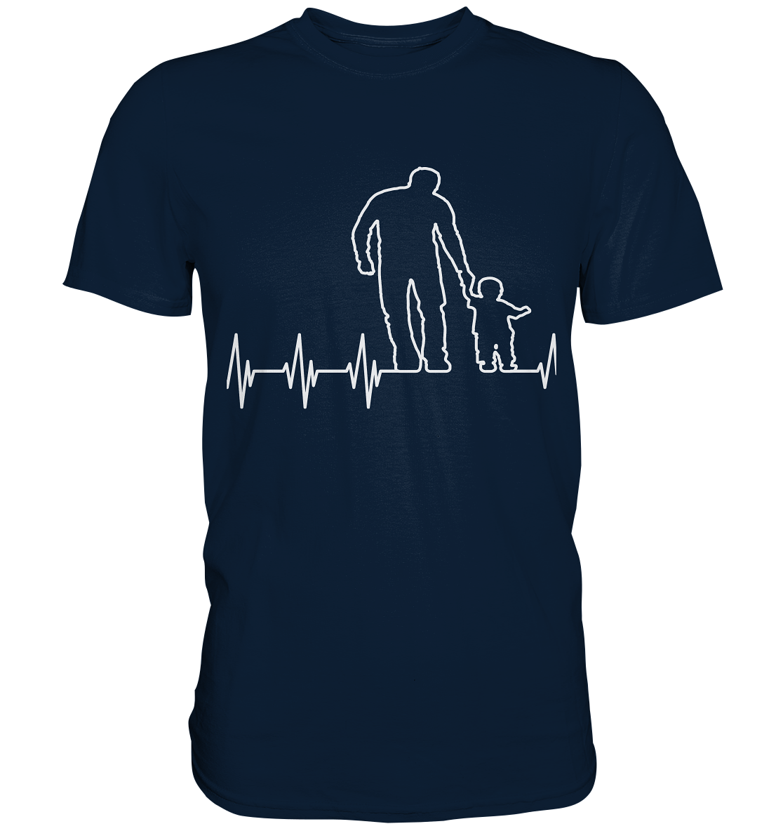 Vater und Sohn Freundschaft Herzschlag Herren Premium Shirt