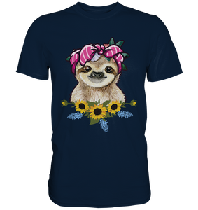 Faultier Sonnenblumen T-Shirt Gärtner Geschenk Garten Motiv