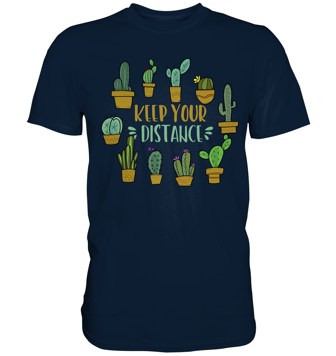 Abstand Halten Lustiges Kaktus T-Shirt
