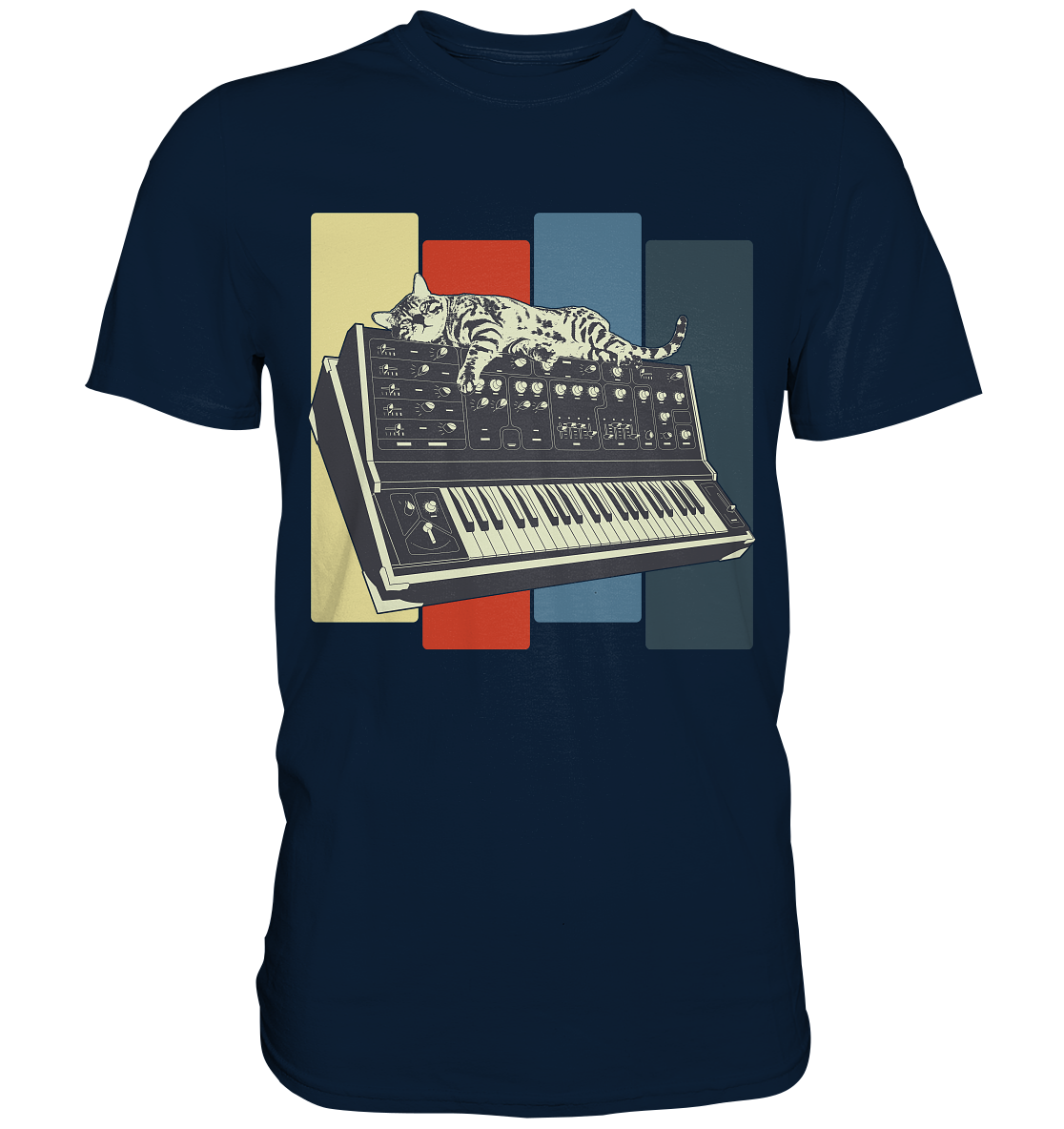 Modular Synthesizer Keyboard Vintage Analog Katze T-Shirt