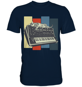 Modular Synthesizer Keyboard Vintage Analog Katze T-Shirt