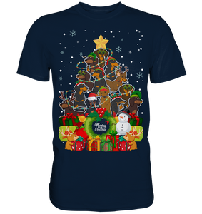 Weihnachten Dackel Weihnachtsbaum Hunde Weihnachtsoutfit T-Shirt