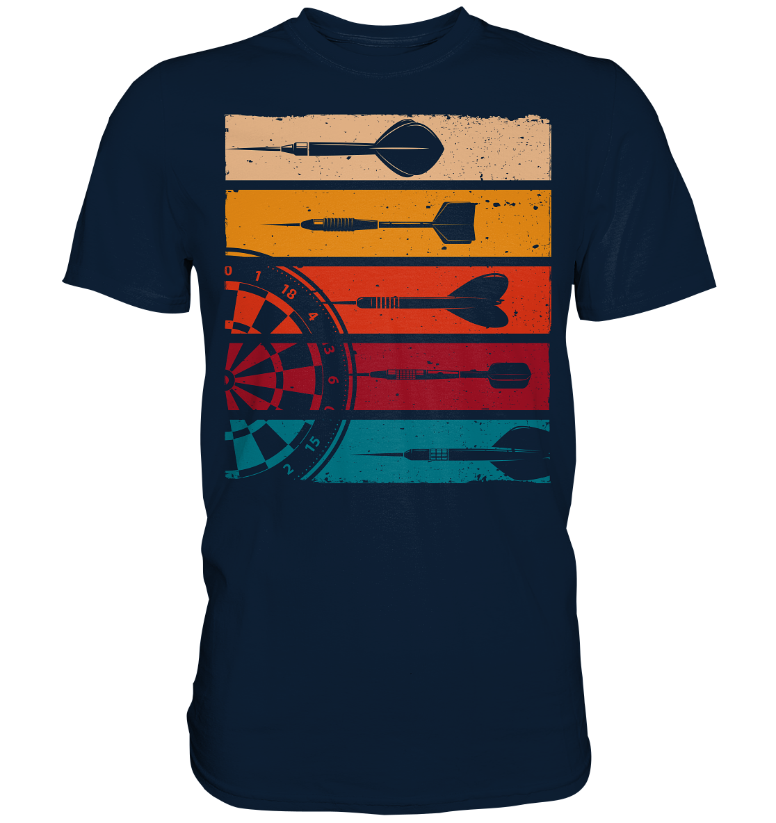 Retro Dartscheibe Dart Team Darts Pfeile T-Shirt