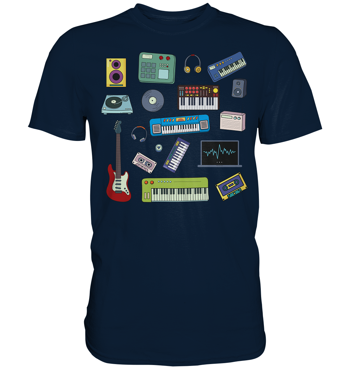 Retro Synthesizer Gitarre Musikproduzent T-Shirt