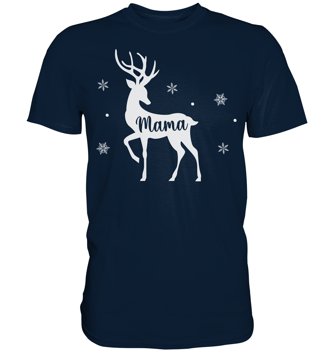 Mama Rentier Weihnachtsoutfit Xmas Schneeflocken Weihnachten Mutter T-Shirt