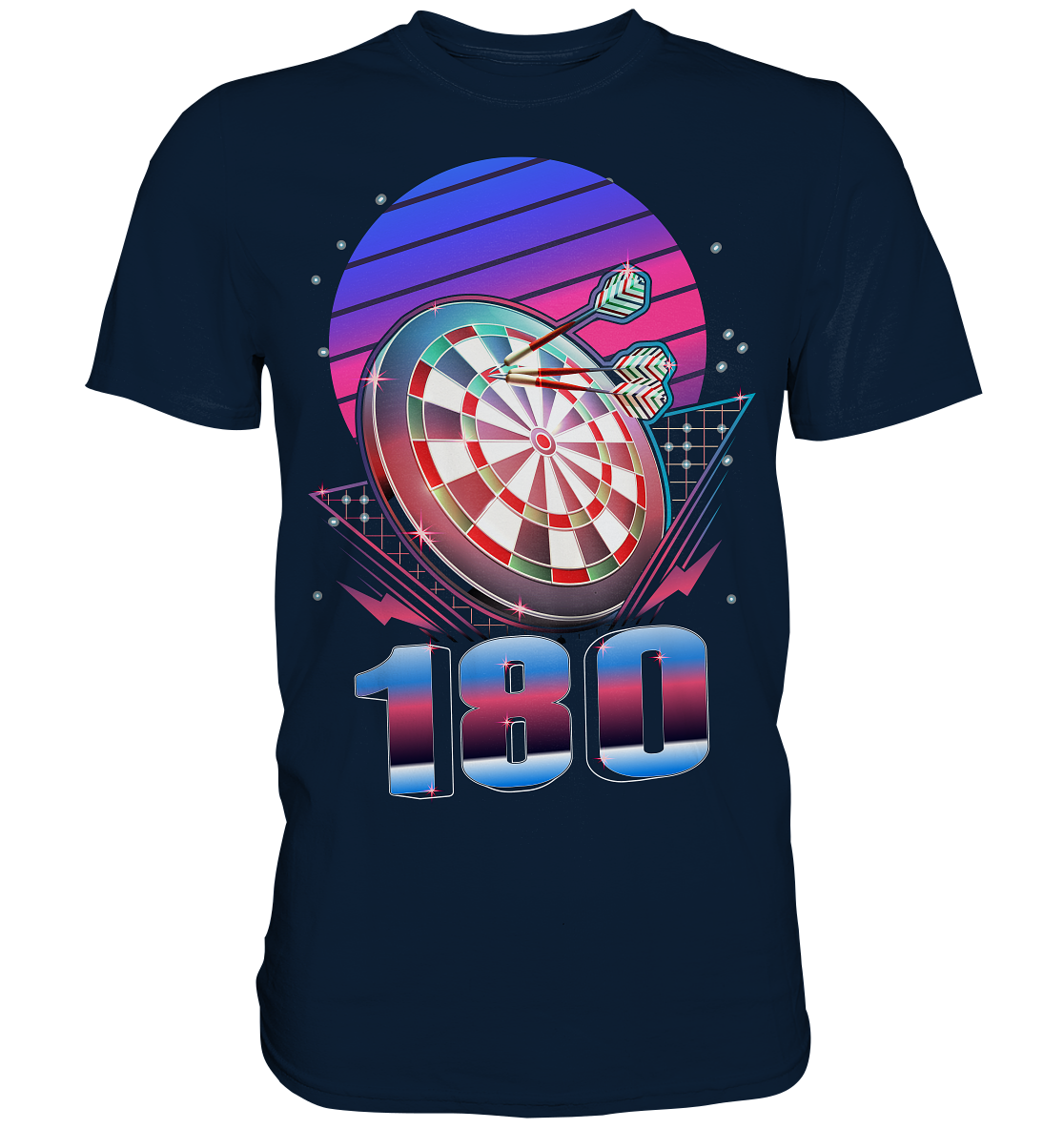 Vaporwave Dart Dartscheibe 180 Darts T-Shirt