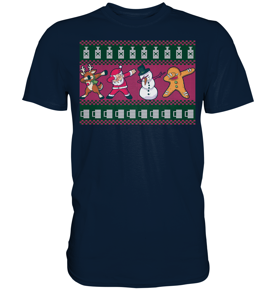 Dabbing Rentier Weihnachtsmann Schneemann Lebkuchen T-Shirt