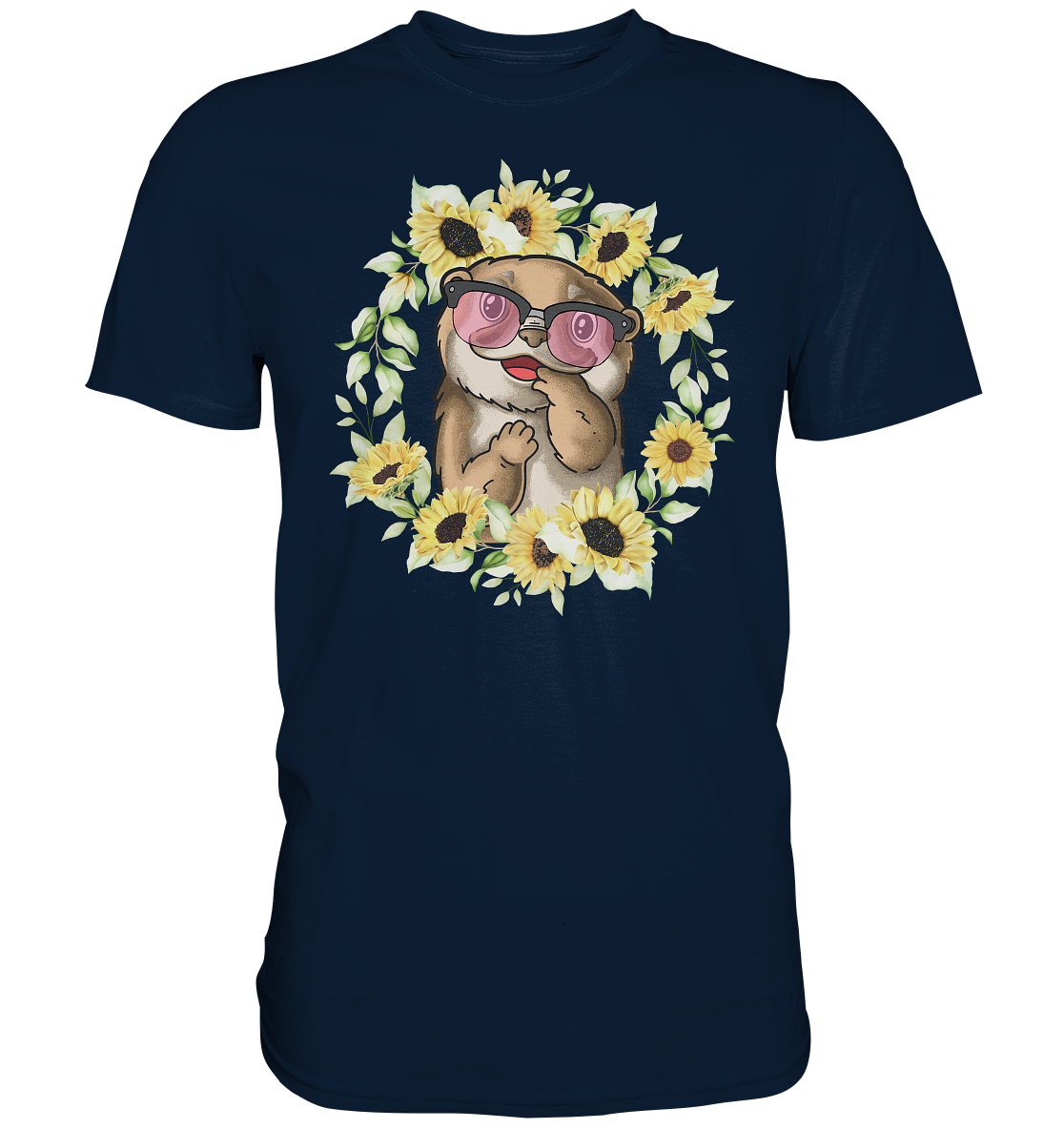 Otter Sonnenblumen Shirt Gärtner Sommer Garten Motiv