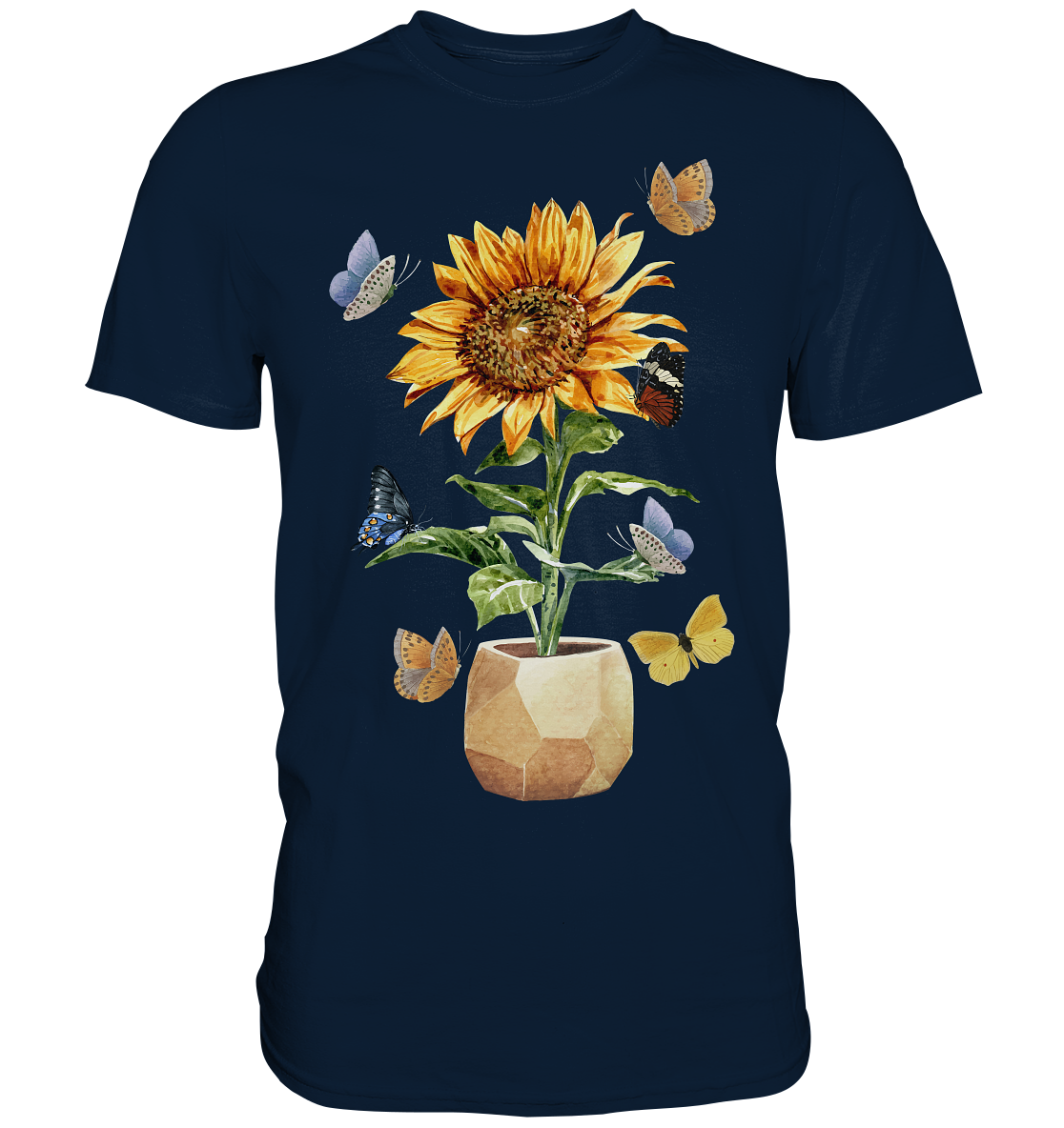 Schmetterling Sonnenblumen Shirt Gärtner Geschenk Garten