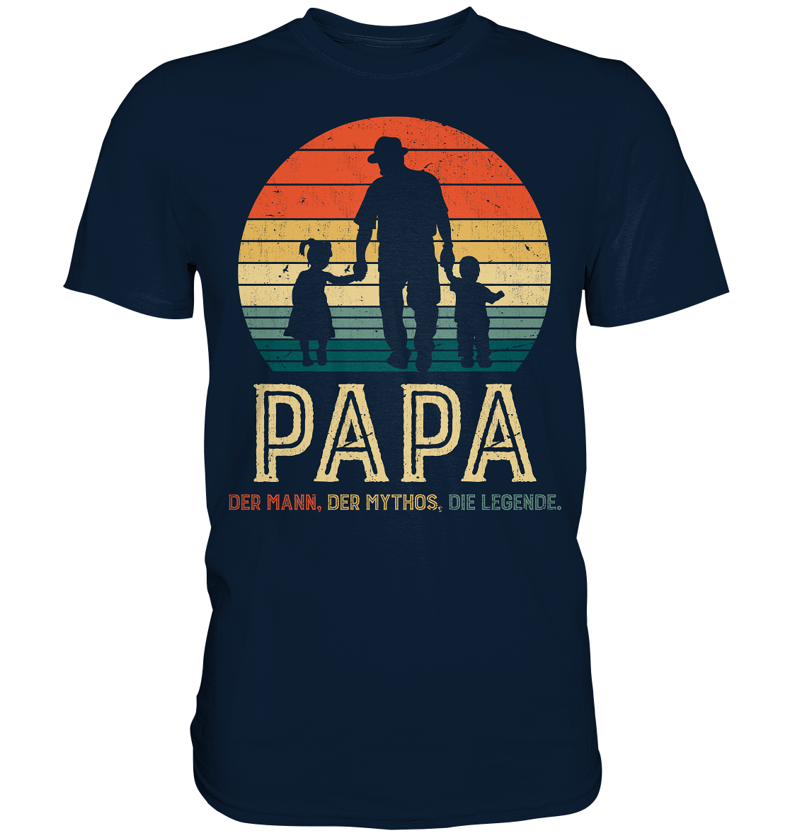 Papa Kinder Tochter Sohn Bester Vater Mann Mythos Legende T-Shirt
