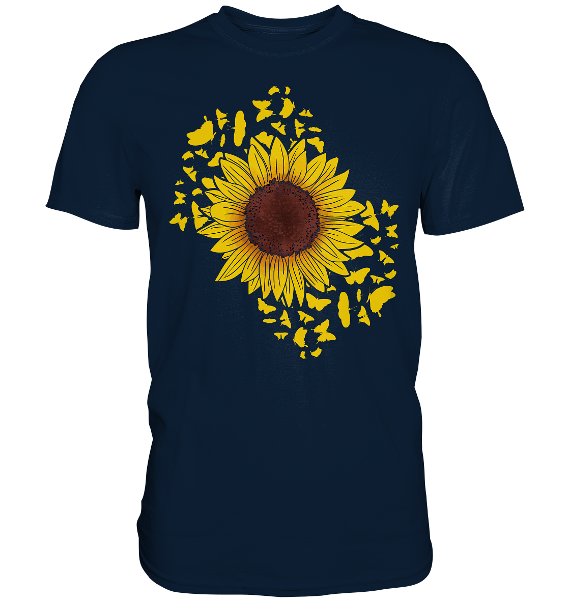 Frauen Sonnenblume Schmetterlinge T-Shirt
