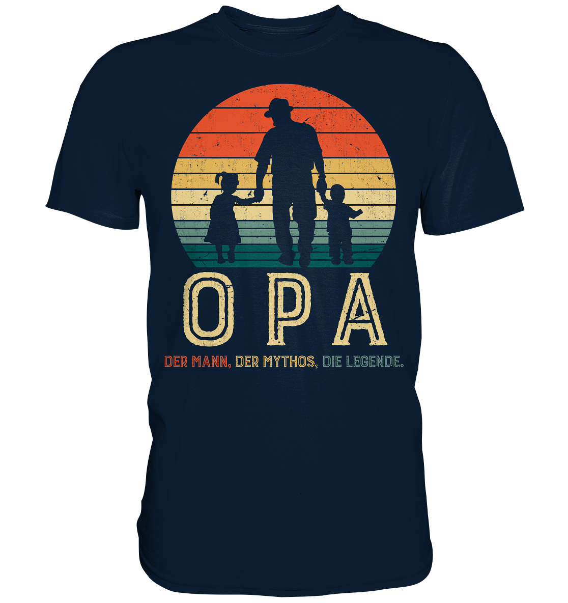 Opa Enkel und Enkelin Großvater Papa Vater T-Shirt - Premium Shirt