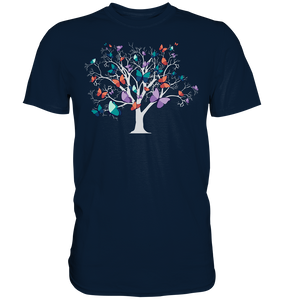 Frauen Bunter Schmetterling Baum T-Shirt