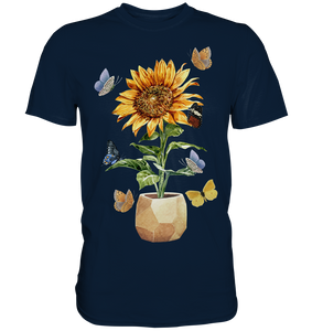 Frauen Sonnenblume Schmetterlinge T-Shirt