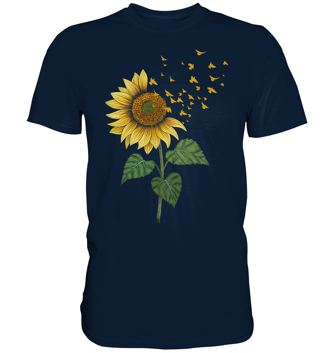 Vögel Sonnenblumen T-Shirt Garten Vogel Motiv Gärtner Geschenk