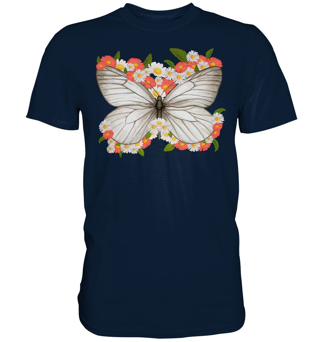 Frauen Blumen Schmetterling T-Shirt