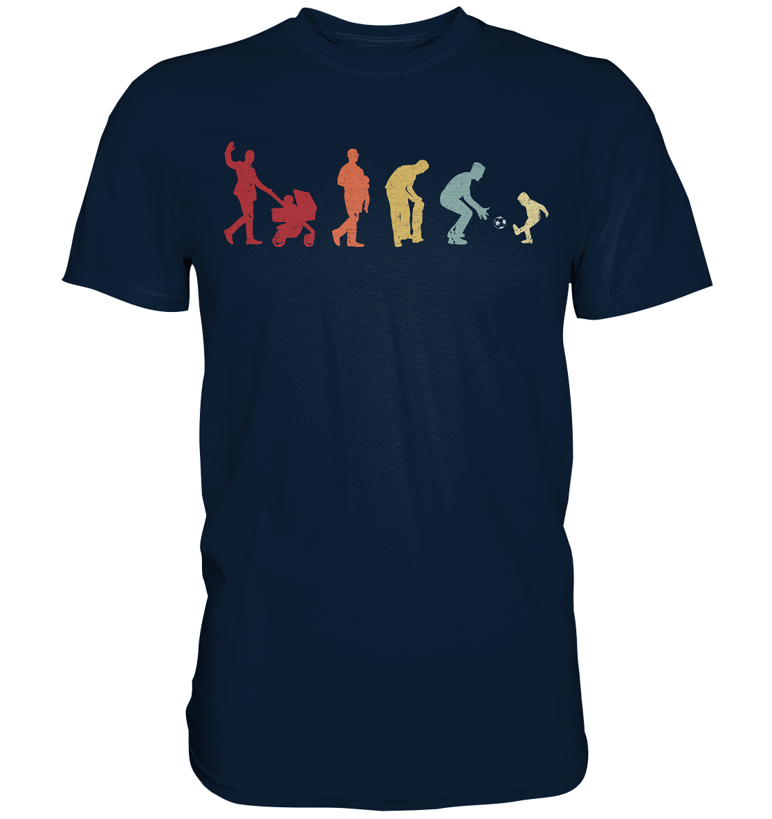 Fußball Papa Sohn Evolution Vatertag Geschenk Vater T-Shirt