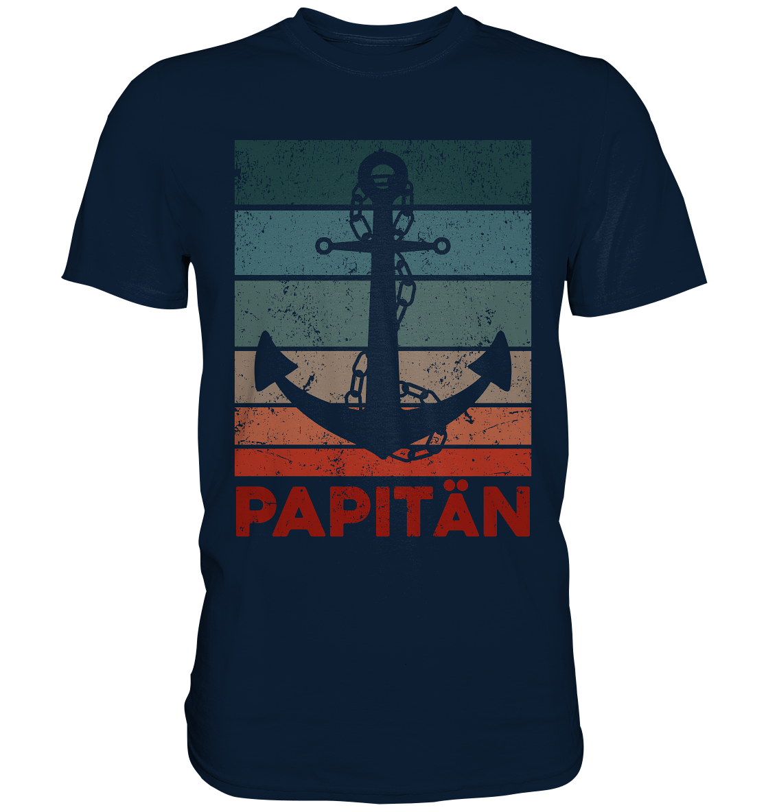 Papitän Segel Papa Kapitän Vatertag Bootfahrer Vater T-Shirt